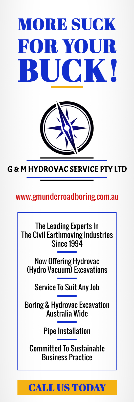 G & M Under Road Boring and Hydrovac Excavation