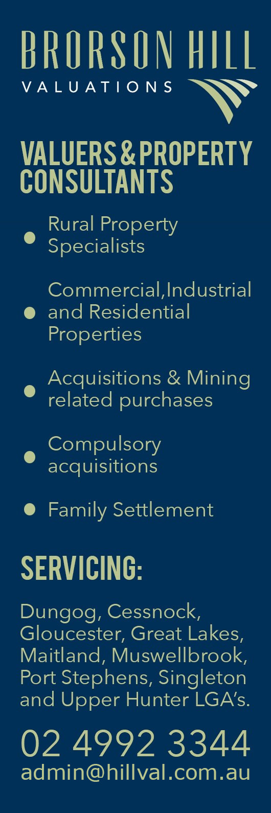 Brorson Hill Valuations