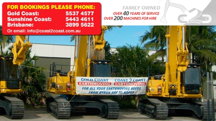 Coast 2 Coast Earthmoving Hero Image