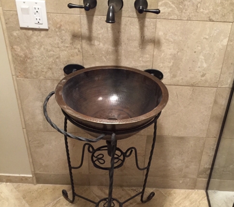 AZ's Best Pipe Doctor Plumbing. Vessel sink with wall mounted lav faucet