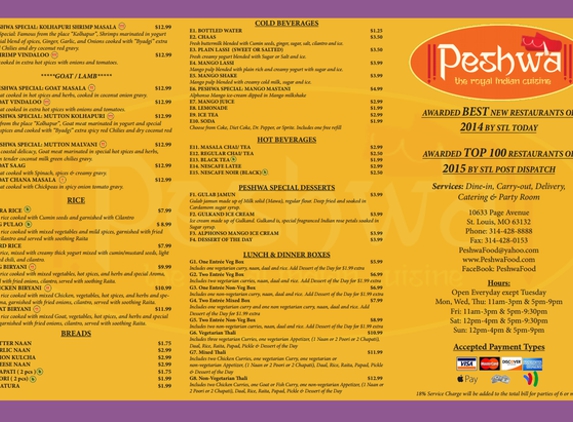 Peshwa, The Royal Indian Cuisine - Saint Louis, MO