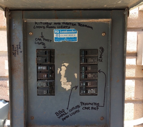 Jordan Electrical Services - San Antonio, TX. Inside of old circuit box