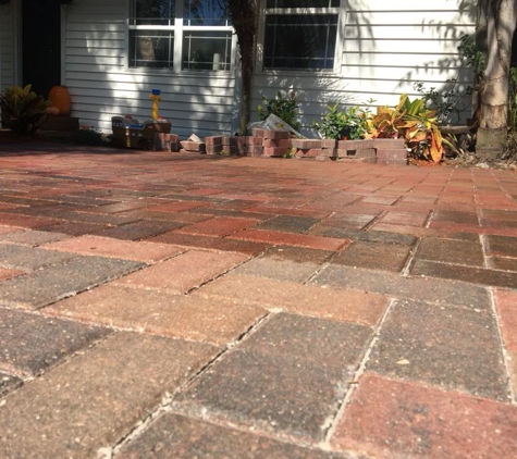 Aloha Pressure Cleaning, LLC. - Dunedin, FL. Look at the colors being brought back by coating the pavers.