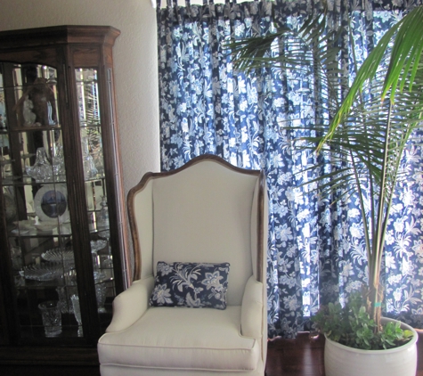 Artistic Upholstery - La Habra, CA. Wing Back Chair in White Fabric Artistic Upholstery