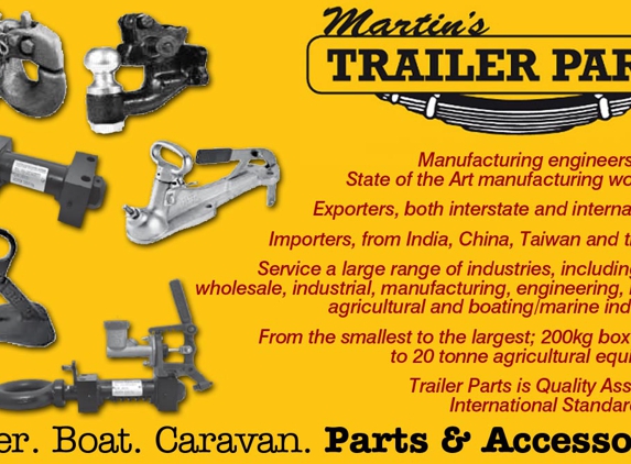 Martins Trailer Parts. We Are Proudly Australian, Making Sure That As Many Of Our Products Are “Australian Made” As Possible