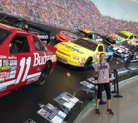 NASCAR Hall of Fame - Charlotte, NC. Stock cars on banked track