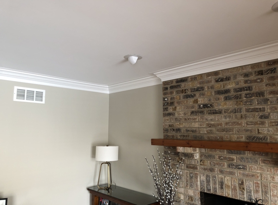 A Mark of Excellence Painting - Wheaton, IL. Skim coat ceiling, trim & wall paint