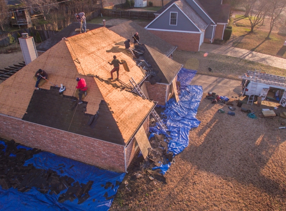 Direct Home Quote - Memphis, TN. Drone view of my house with Direct Home Quote replacing my roof.