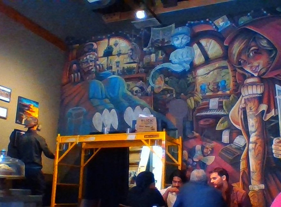 Joe Coffee - North Hollywood, CA. Ever changin' chalk art wall being changed.