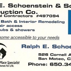 Ralph E Schoenstein And Sons Construction Company Inc