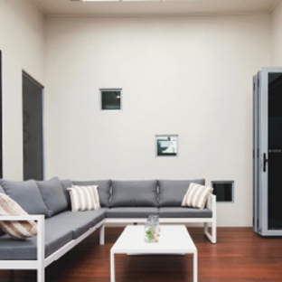 Bradnam's Windows & Doors - Boondall, QLD. Ultra Silver Aluminium Bi-Fold Door With Grey Glass