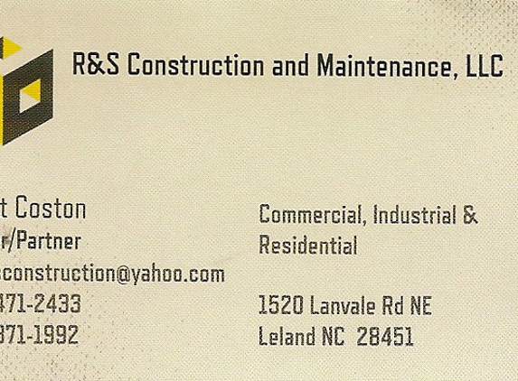 R&S Construction and Maintenance, LLC - Leland, NC