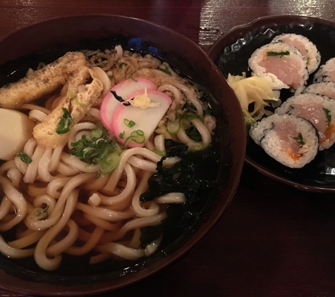 Sushi Time - Seaside, CA. Udon combination w yellow tail roll ($10.50)