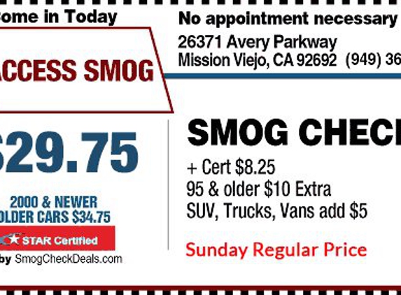 Access Smog Check - Mission Viejo, CA