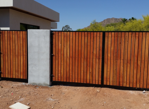 Building Block Masonry - Phoenix, AZ. Custom RV gates built and installed on new block walls