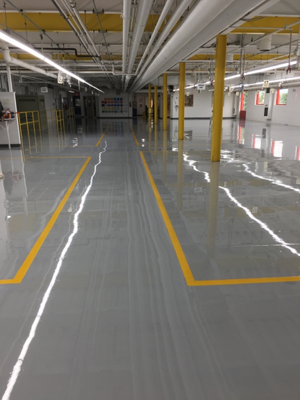 Select Painting & Services - Bentleyville, PA. Epoxy floor in a plastic company.