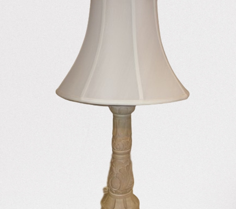 A Natural Lamp & Shade - Tucson, AZ. Handcarved wood base table lamp