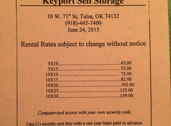 Keyport Self Storage - Tulsa, OK