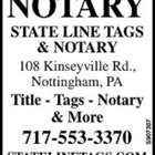 STATE LINE TAGS & NOTARY