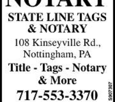 STATE LINE TAGS & NOTARY - Nottingham, PA