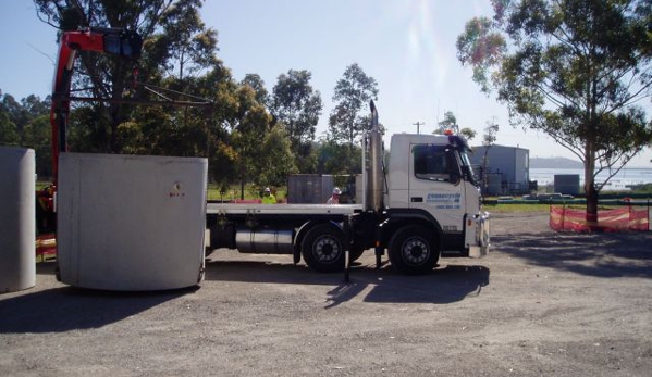 Warrick Osborne H20 Septic Services - Walang, NSW. Transporting septic tank pre installation