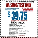 AA Smog Test Only - Automobile Inspection Stations & Services