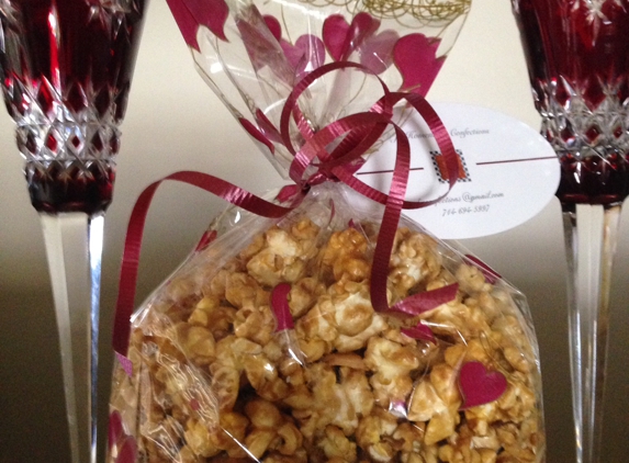 DJ's Homemade Confections - Yorba Linda, CA. Gourmet Caramel Corn with Almonds