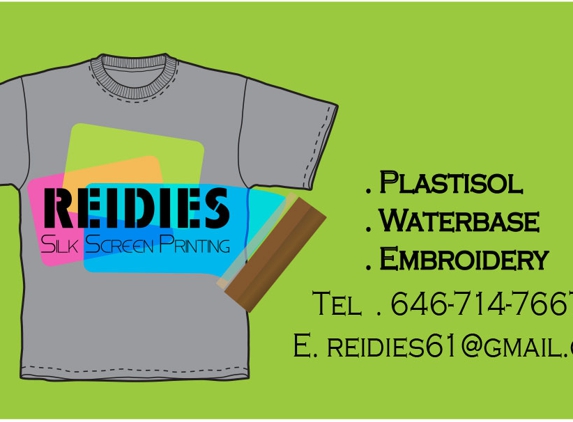 reidies silk screen printing inc - ridgewood, NY