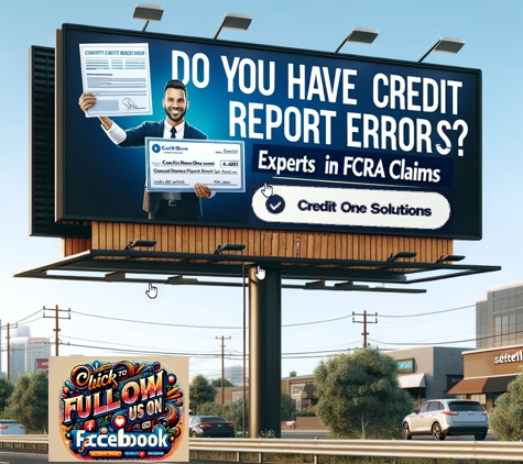 Credit1Solutions.com - Elizabethtown, KY. "Credit Expert from Credit One Solutions Triumphantly Displaying a Lawsuit Settlement Arrangement from TransUnion, Experian, and Equifax for