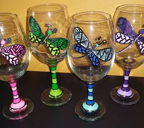 Five Sons Winery & RG Brewery - Brockport, NY. Hand-painted glasses