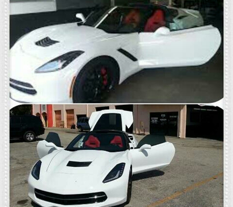 ShadeMakers Custom Window Tinting LLC - Fort Myers, FL. Before and after corvette