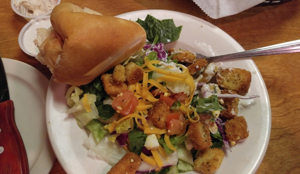 Texas Roadhouse - Citrus Heights, CA. House salad with Extra Croutons and bread roll!