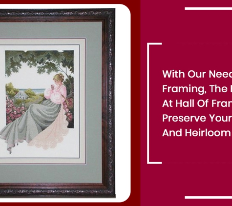 Hall of Frame - Doncaster East, VIC. With Our Needlework Framing, The Experts At Hall Of Frame Can Preserve Your Creations And Heirloom Pieces