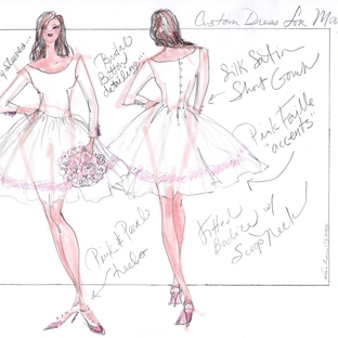 if an hour - San Anselmo, CA. Custom 1950s Wedding Dress Sketch