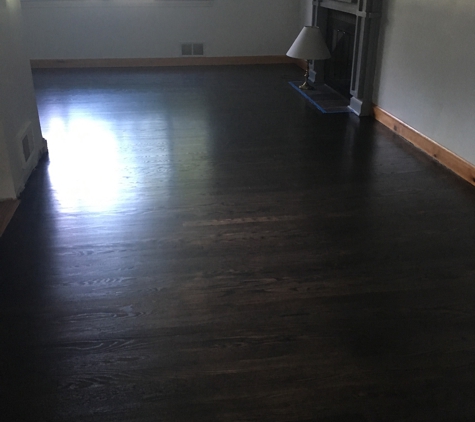 World Class Hardwood Floors - Hasbrouck Heights, NJ. Refinished ebony floor in living room