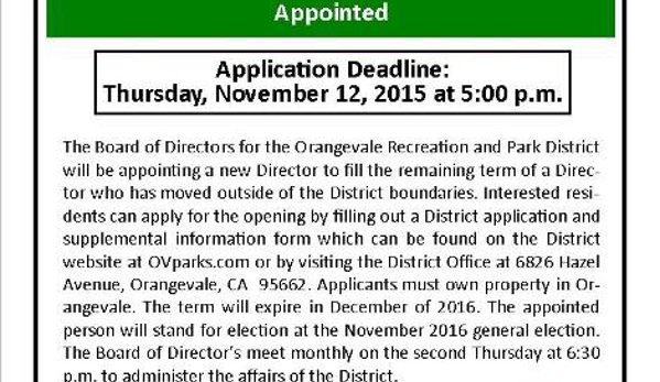 Orangevale Parks And Recreation - Orangevale, CA. District Administrator Greg Foell posted this dishonest public notice!
A director, where elected or appointed is NOT required to own proper!