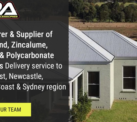 Angels Roofing Accessories - Tuggerah, NSW. Manufacturer & Supplier of all Colorbond, Zincalume, Fibreglass & Polycarbonate Roof Sheets