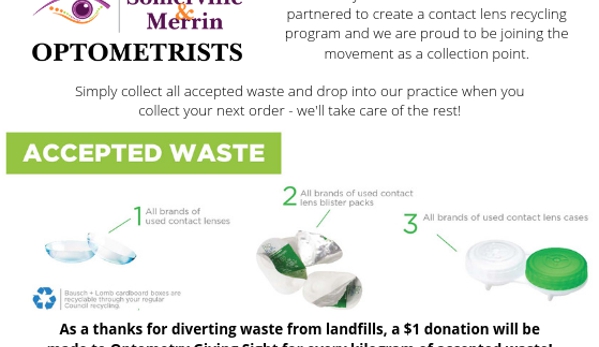 Somerville & Merrin Optometrists - East Toowoomba, QLD. We are a Contact Lens Recycling collection point