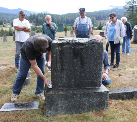 The Dora Cemetery Association - Keizer, OR. Cleaning grave markers