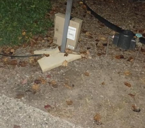 Codex Couriers - Albury, NSW. Photo shows where the package was left on the ground, susceptible to frost, due or potential rain, 40 metres from my "Safe Place" where packages are normally left.