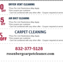 Rosenberg Carpet Cleaner - Air Duct Cleaning