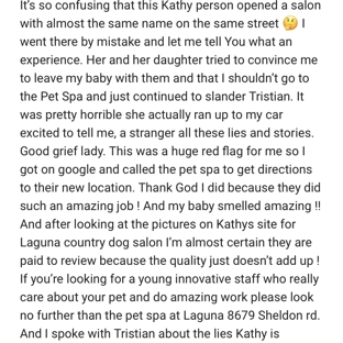 Laguna Country Groomers - Elk Grove, CA. won’t let me edit my review but I think people should know how pathetic and corrupt this lady is. If you read her google you’ll see