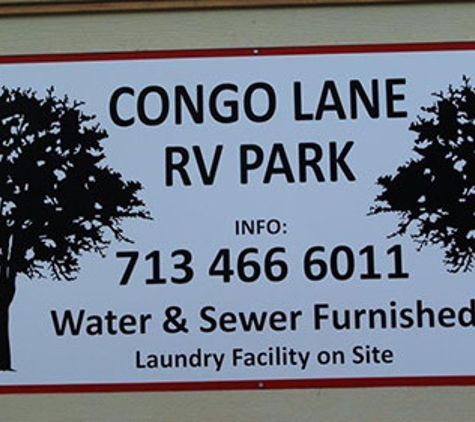 Congo Lane RV Park - Houston, TX. Sign