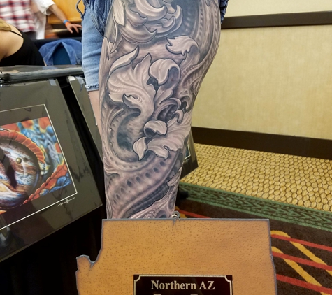 Tat-Fu Tattoo - Flagstaff, AZ. 2nd Place for Large Black & Grey at Northern AZ Tattoo Fest 2016.