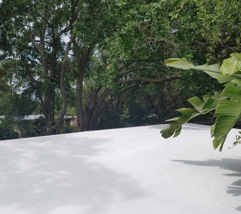 John McDonald Painting - Houston, TX. After applying a bright white elastomeric roof sealant