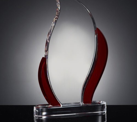 AWARDS AND GIFTS R US CORPORATION - Mount Vernon, NY. Crystal Red Flame