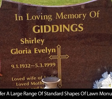 McMurtrie & Co - Orange, NSW. We Offer A Large Range Of Standard Shapes Of Lawn Monuments