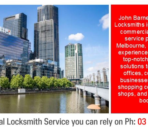 John Barnes Company Locksmiths - Bentleigh East, VIC. Commercial Locksmith Service You Can Rely On Ph 03 9563 8022