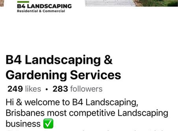 B4 LANDSCAPING RESIDENTIAL & COMMERCIAL - Richlands, QLD. Facebook business page