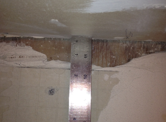 Hamilton Contracting. Hardie Backer Cement Board 3 x 5. Take a look at a gap between the Board and the wall of more than 2 inches. This isn't incorrect.